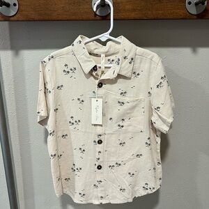NWT Rylee + Cru Boys palm tree button up Size 6-7